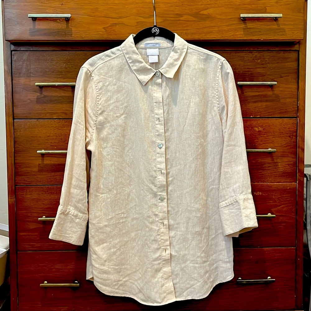 Chicos 3/4 Sleeve No Iron Linen Blouse